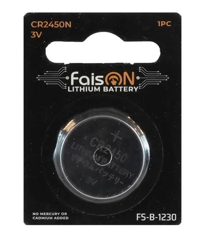 NEW Батарейка FaisON CR2450N-1BL FS-B-1230, Lithium, 3.0B, (1/50/1000)