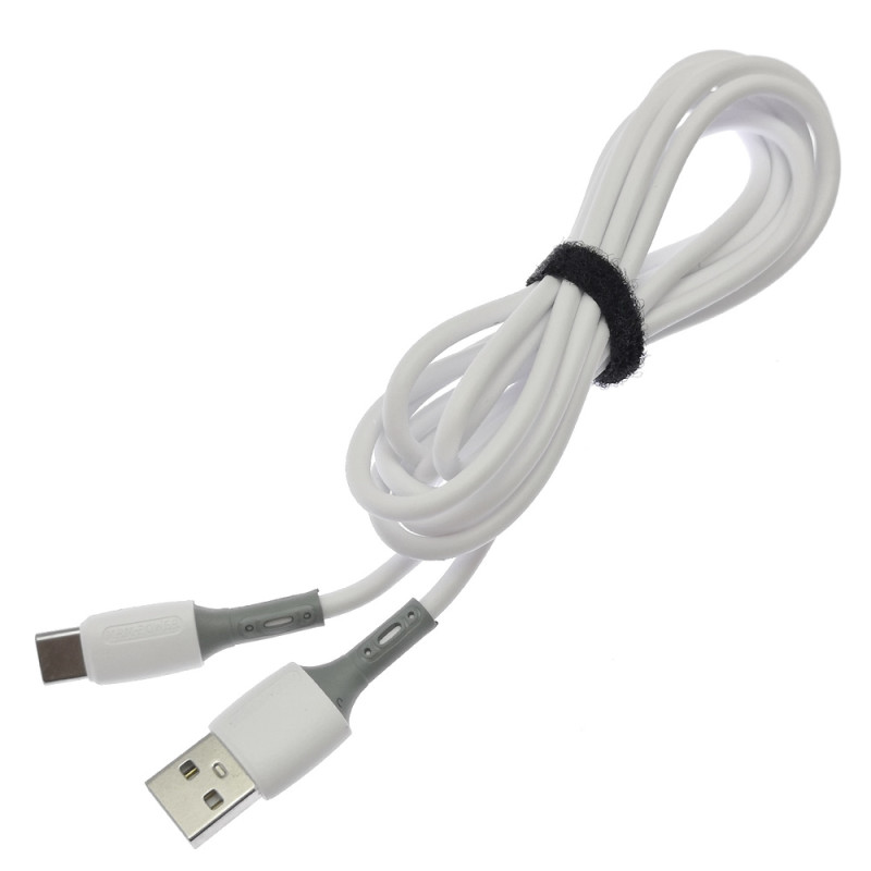 NEW Кабель USB R32 Резиновый Type-C 3000mm (white) 20pcs